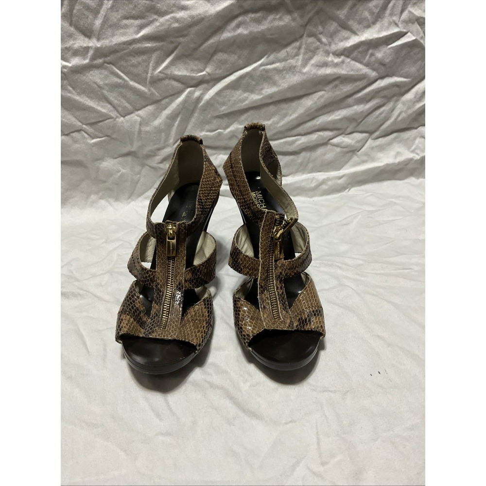 Michael Kors Leather Snakeskin 4in Heels Womens Size 8M‎